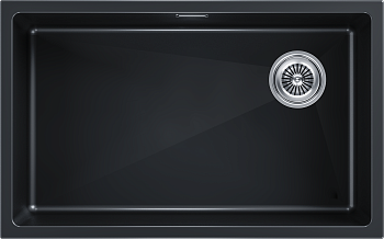 Кухонная мойка Paulmark LUMI 74UNI-SKEW LU74SK-BLM 74х46 цвет черный металлик